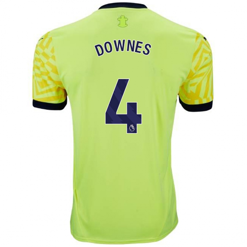 Enfant Maillot Flynn Downes #4 Jaune Tenues Extérieur 2024/25 T-Shirt Suisse