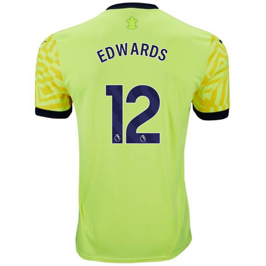 Enfant Maillot Ronnie Edwards #12 Jaune Tenues Extérieur 2024/25 T-Shirt Suisse