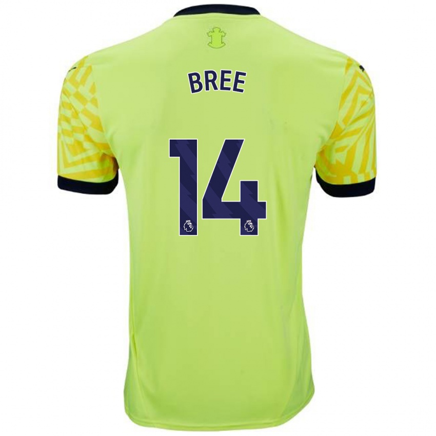 Enfant Maillot James Bree #14 Jaune Tenues Extérieur 2024/25 T-Shirt Suisse