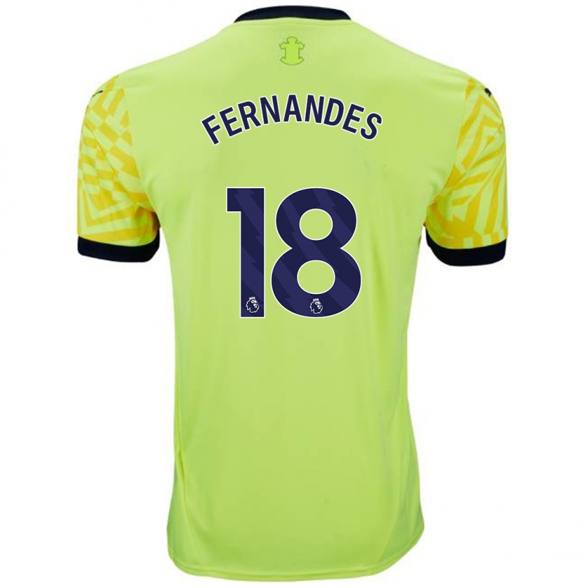 Enfant Maillot Mateus Fernandes #18 Jaune Tenues Extérieur 2024/25 T-Shirt Suisse