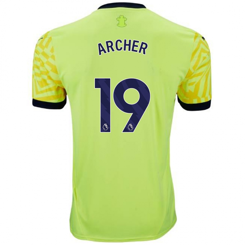 Enfant Maillot Cameron Archer #19 Jaune Tenues Extérieur 2024/25 T-Shirt Suisse