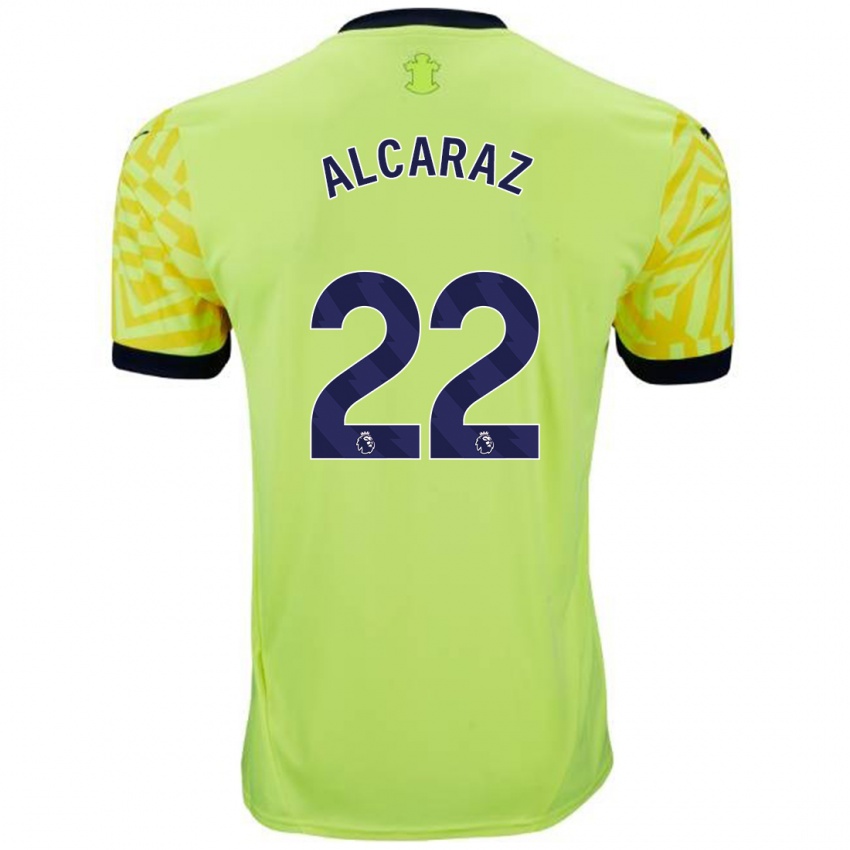 Kinder Carlos Alcaraz #22 Gelb Auswärtstrikot Trikot 2024/25 T-Shirt Schweiz