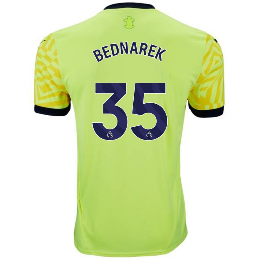 Enfant Maillot Jan Bednarek #35 Jaune Tenues Extérieur 2024/25 T-Shirt Suisse