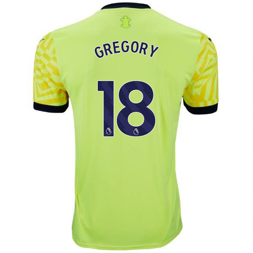 Kinder Freya Gregory #18 Gelb Auswärtstrikot Trikot 2024/25 T-Shirt Schweiz