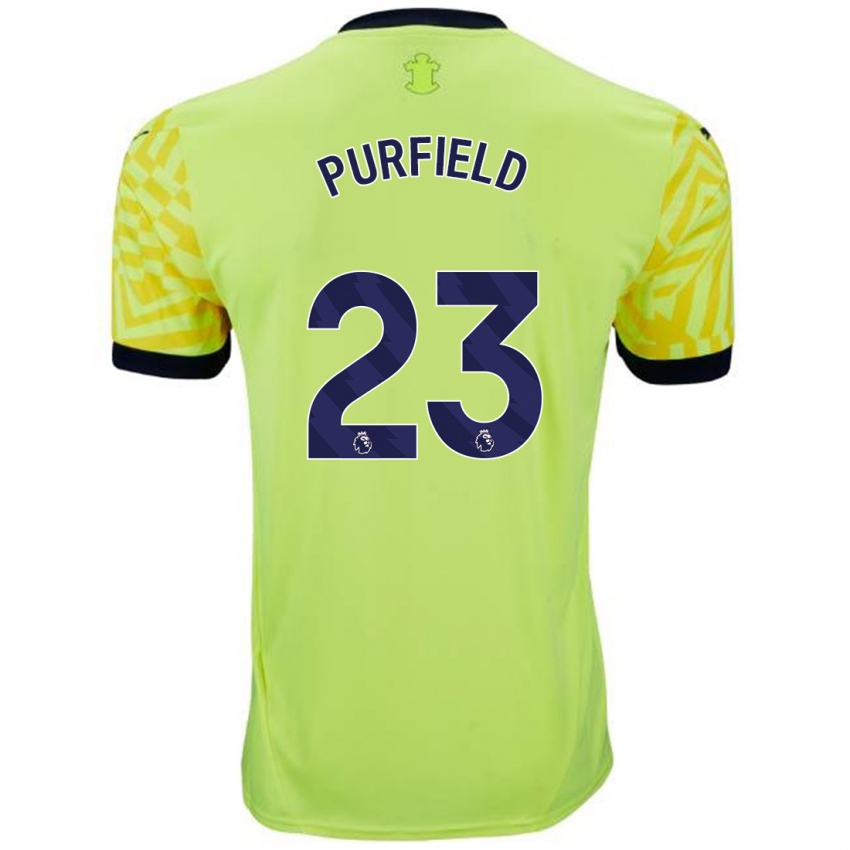 Enfant Maillot Jemma Elizabeth Purfield #23 Jaune Tenues Extérieur 2024/25 T-Shirt Suisse