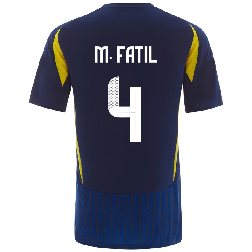 Enfant Maillot Mohammed Al-Fatil #4 Bleu Jaune Tenues Extérieur 2024/25 T-Shirt Suisse