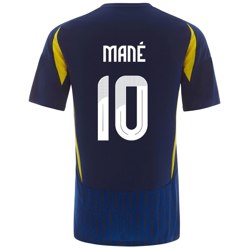 Enfant Maillot Sadio Mane #10 Bleu Jaune Tenues Extérieur 2024/25 T-Shirt Suisse