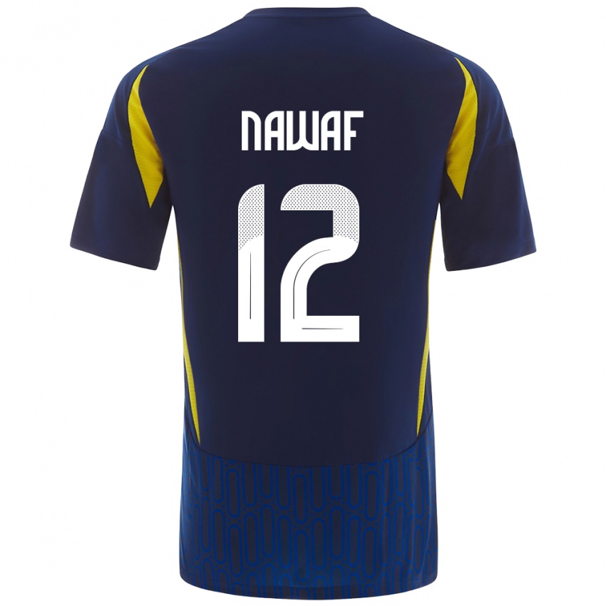 Enfant Maillot Nawaf Al-Boushal #12 Bleu Jaune Tenues Extérieur 2024/25 T-Shirt Suisse