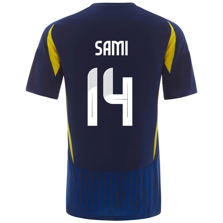 Enfant Maillot Sami Al-Najei #14 Bleu Jaune Tenues Extérieur 2024/25 T-Shirt Suisse