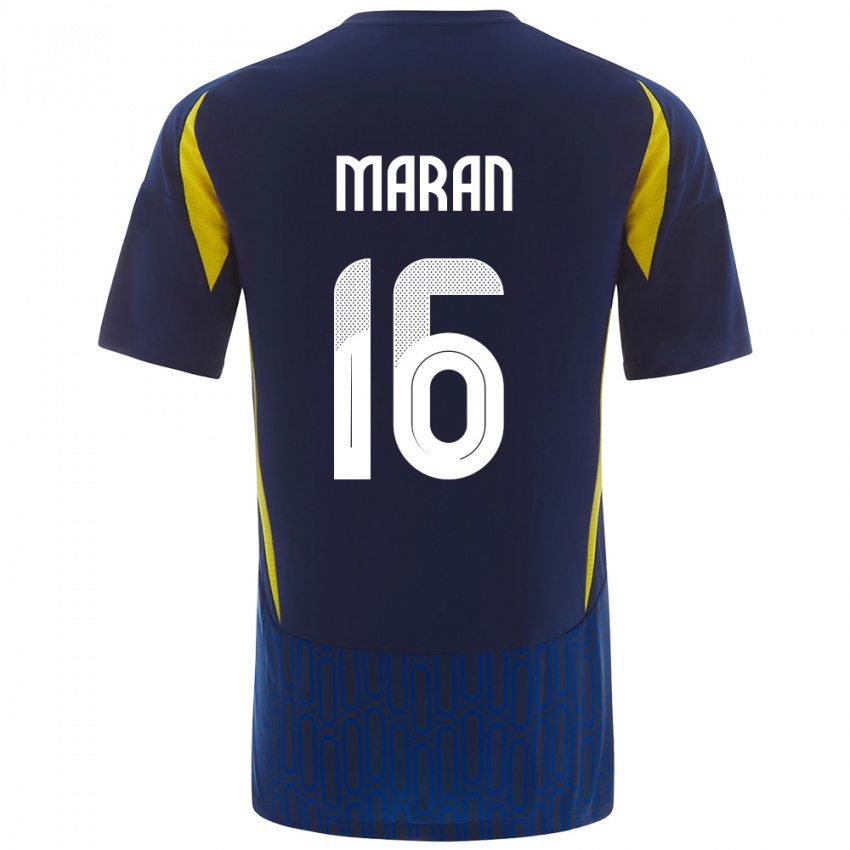 Enfant Maillot Mohammed Maran #16 Bleu Jaune Tenues Extérieur 2024/25 T-Shirt Suisse