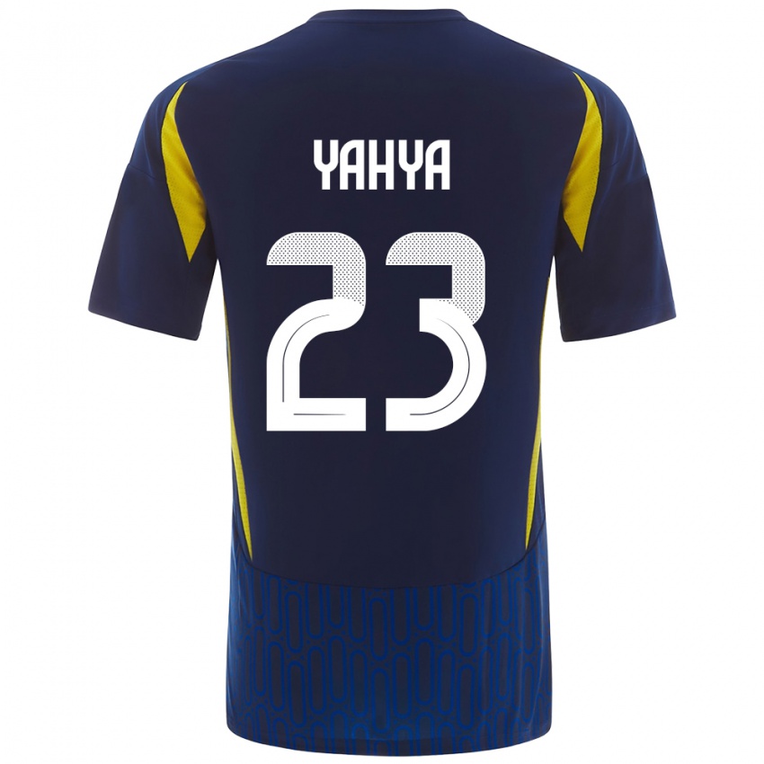 Enfant Maillot Ayman Yahya #23 Bleu Jaune Tenues Extérieur 2024/25 T-Shirt Suisse