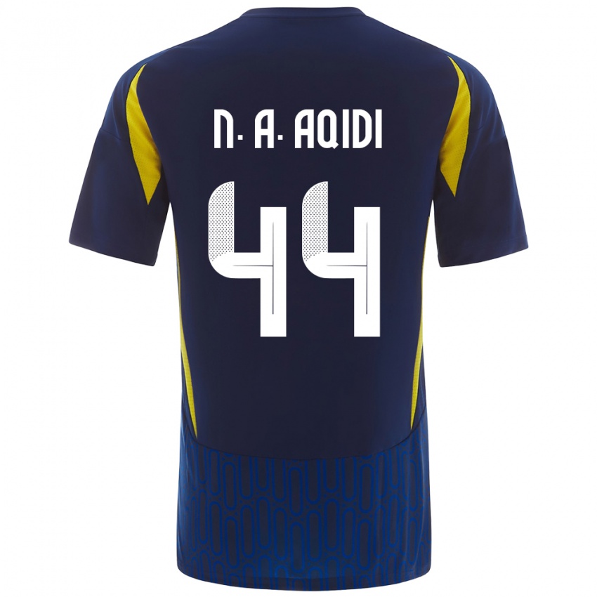 Enfant Maillot Nawaf Al-Aqidi #44 Bleu Jaune Tenues Extérieur 2024/25 T-Shirt Suisse