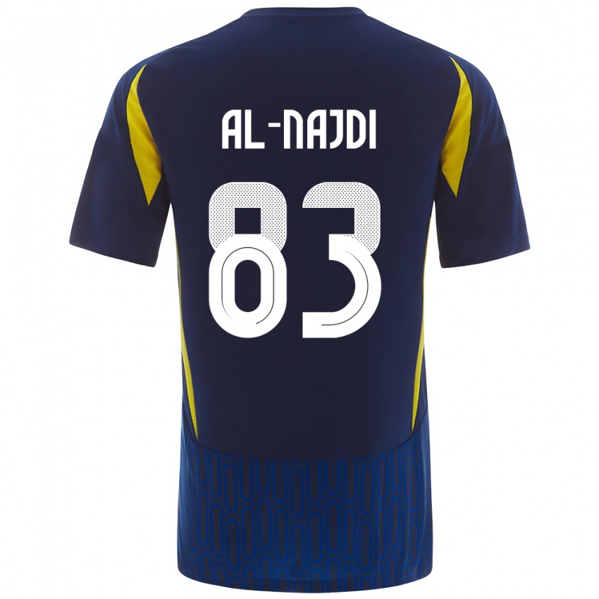 Enfant Maillot Salem Al-Najdi #83 Bleu Jaune Tenues Extérieur 2024/25 T-Shirt Suisse