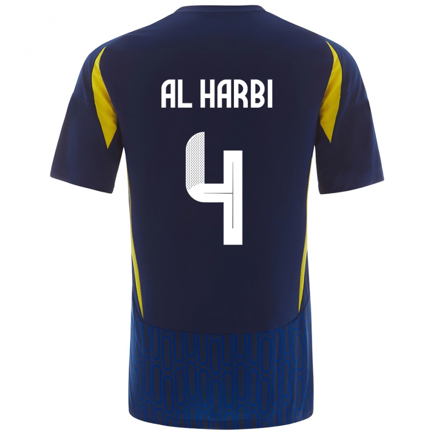 Kinder Fay Al-Harbi #4 Blau Gelb Auswärtstrikot Trikot 2024/25 T-Shirt Schweiz