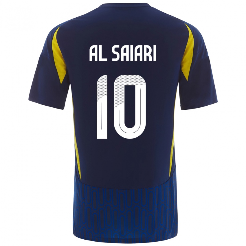 Enfant Maillot Mubarkh Al-Saiari #10 Bleu Jaune Tenues Extérieur 2024/25 T-Shirt Suisse