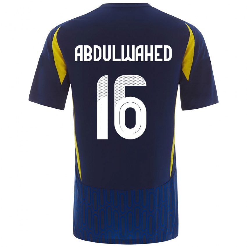 Enfant Maillot Ghader Abdulwahed #16 Bleu Jaune Tenues Extérieur 2024/25 T-Shirt Suisse