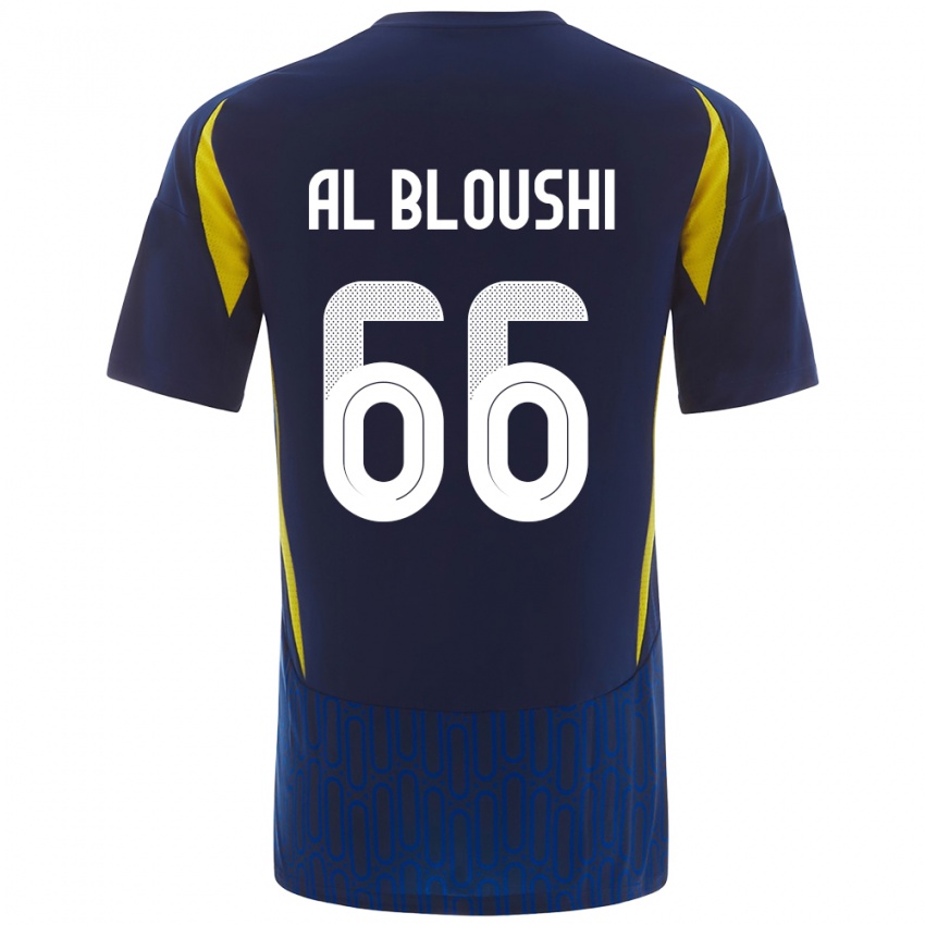 Enfant Maillot Reem Al-Bloushi #66 Bleu Jaune Tenues Extérieur 2024/25 T-Shirt Suisse