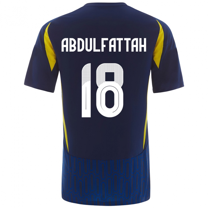 Enfant Maillot Abdulfattah Adam #18 Bleu Jaune Tenues Extérieur 2024/25 T-Shirt Suisse