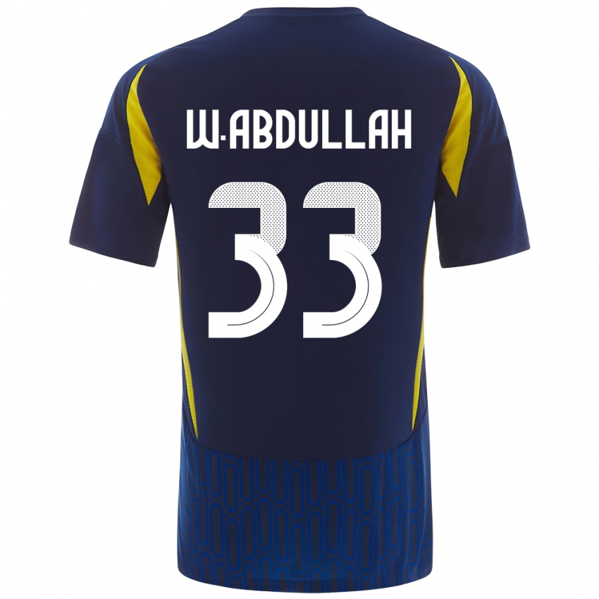 Enfant Maillot Waleed Abdullah #33 Bleu Jaune Tenues Extérieur 2024/25 T-Shirt Suisse