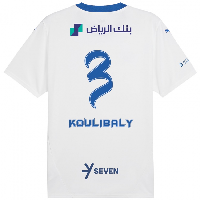 Kinder Kalidou Koulibaly #3 Weiß Blau Auswärtstrikot Trikot 2024/25 T-Shirt Schweiz