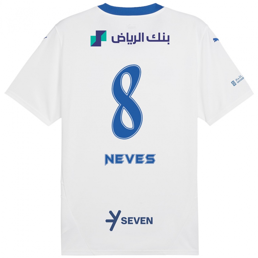 Kinder Rúben Neves #8 Weiß Blau Auswärtstrikot Trikot 2024/25 T-Shirt Schweiz