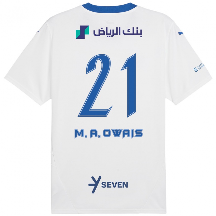 Kinder Mohammed Al-Owais #21 Weiß Blau Auswärtstrikot Trikot 2024/25 T-Shirt Schweiz