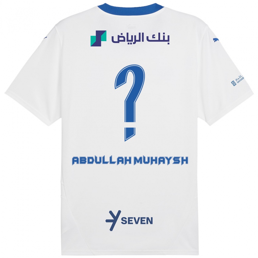 Kinder Mohammed Abdullah Muhaysh #0 Weiß Blau Auswärtstrikot Trikot 2024/25 T-Shirt Schweiz