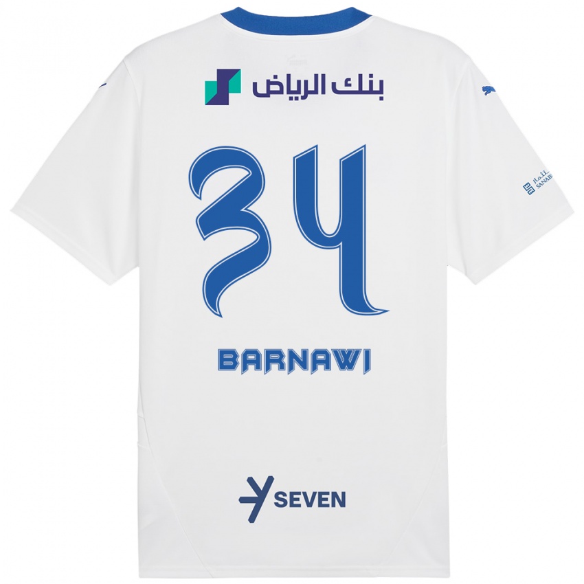 Kinder Saleh Barnawi #34 Weiß Blau Auswärtstrikot Trikot 2024/25 T-Shirt Schweiz