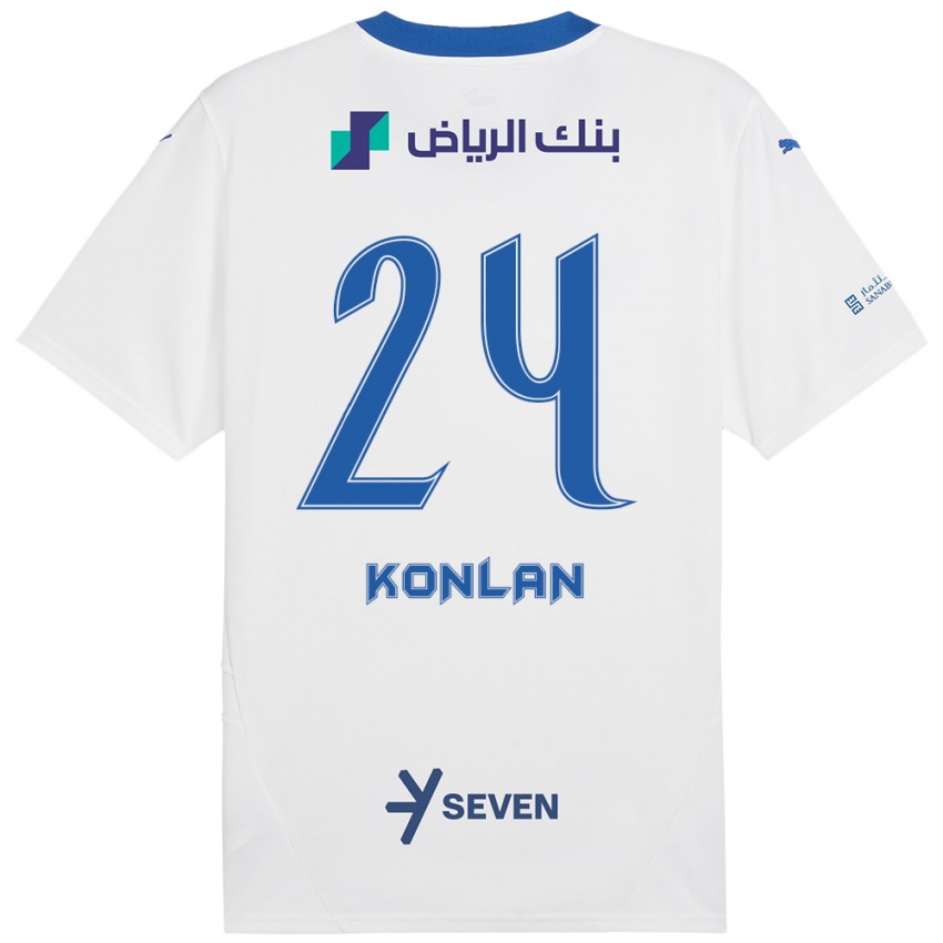 Kinder Cynthia Konlan #24 Weiß Blau Auswärtstrikot Trikot 2024/25 T-Shirt Schweiz