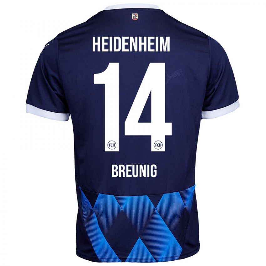 Kinder Maximilian Breunig #14 Dunkel Marineblau Auswärtstrikot Trikot 2024/25 T-Shirt Schweiz