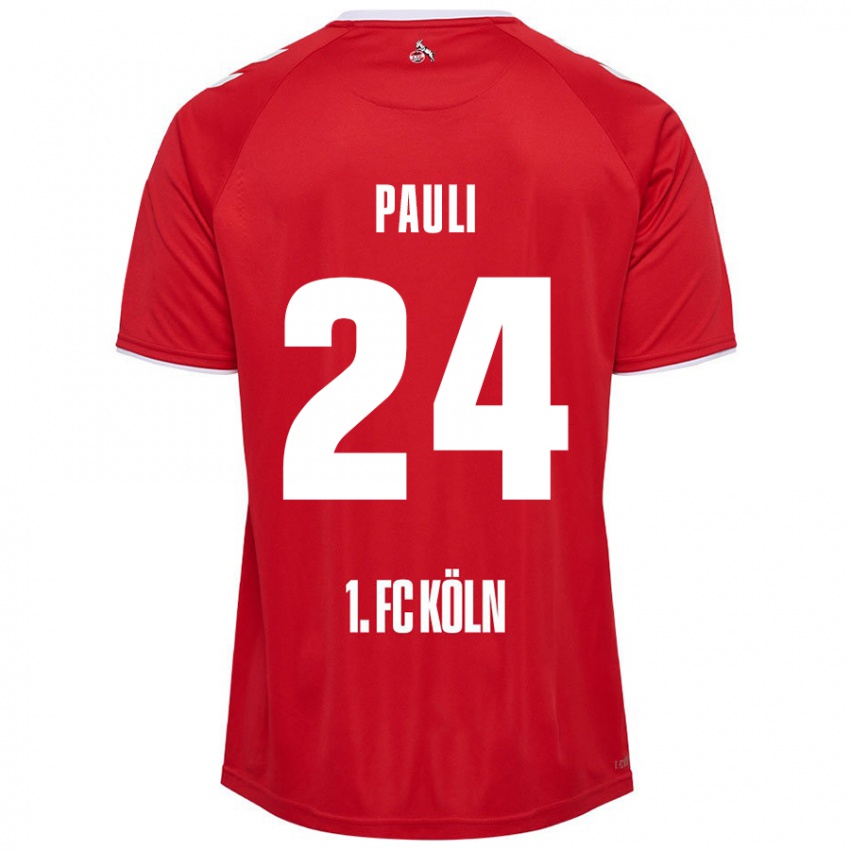 Kinder Julian Pauli #24 Rot Weiß Auswärtstrikot Trikot 2024/25 T-Shirt Schweiz