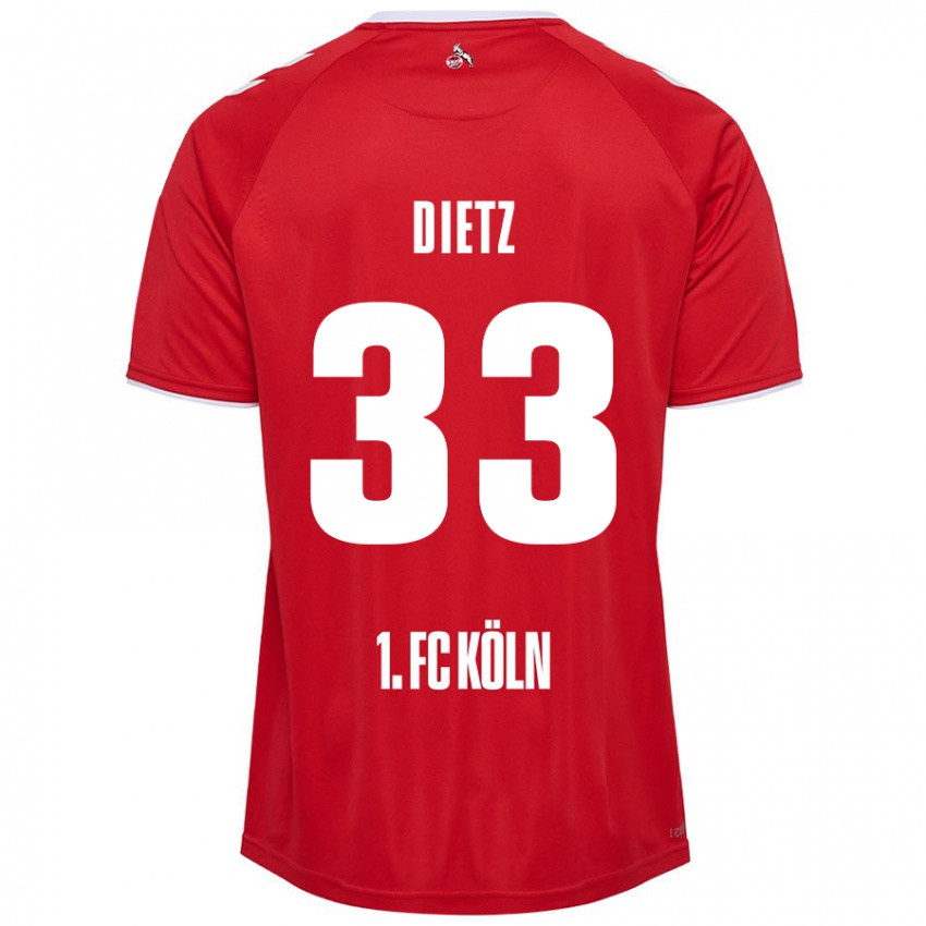 Kinder Florian Dietz #33 Rot Weiß Auswärtstrikot Trikot 2024/25 T-Shirt Schweiz