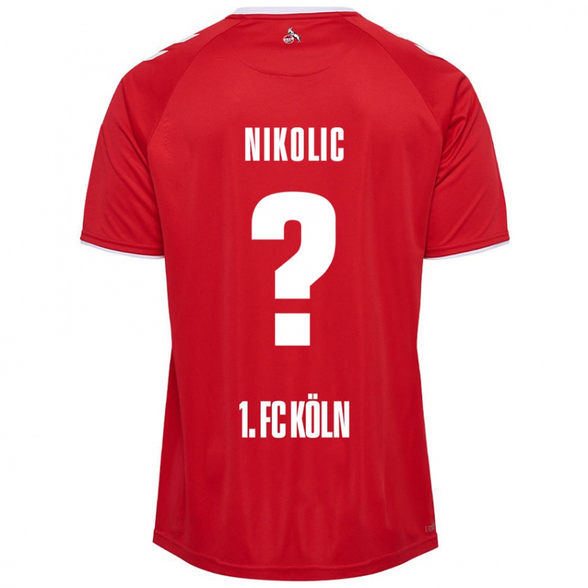 Enfant Maillot Milan Nikolic #0 Rouge Blanc Tenues Extérieur 2024/25 T-Shirt Suisse