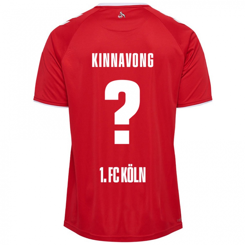 Enfant Maillot Jordan Kinnavong #0 Rouge Blanc Tenues Extérieur 2024/25 T-Shirt Suisse