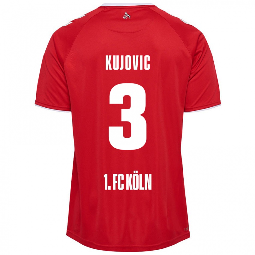 Enfant Maillot Emin Kujovic #3 Rouge Blanc Tenues Extérieur 2024/25 T-Shirt Suisse