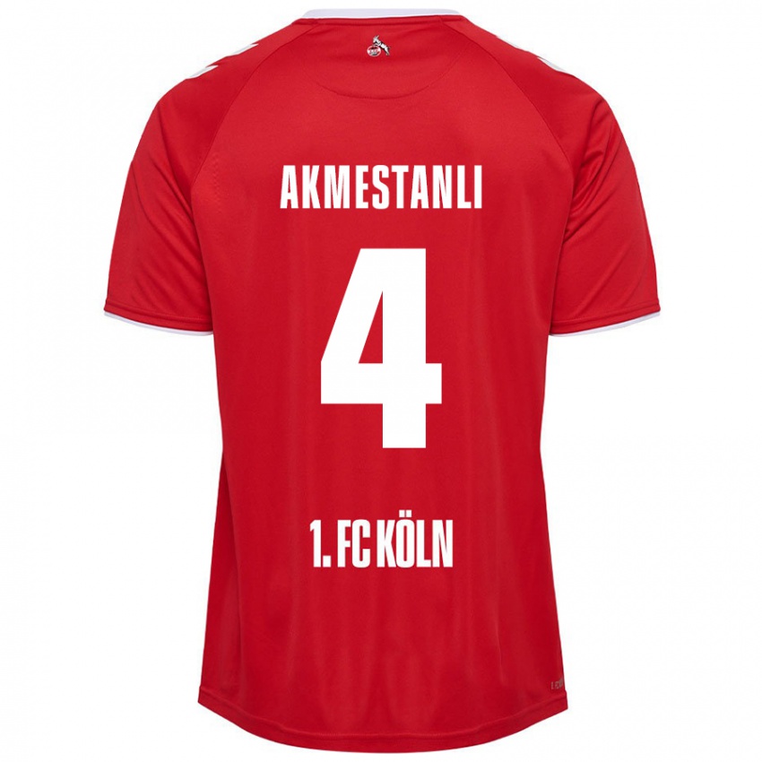 Enfant Maillot Teoman Akmestanli #4 Rouge Blanc Tenues Extérieur 2024/25 T-Shirt Suisse