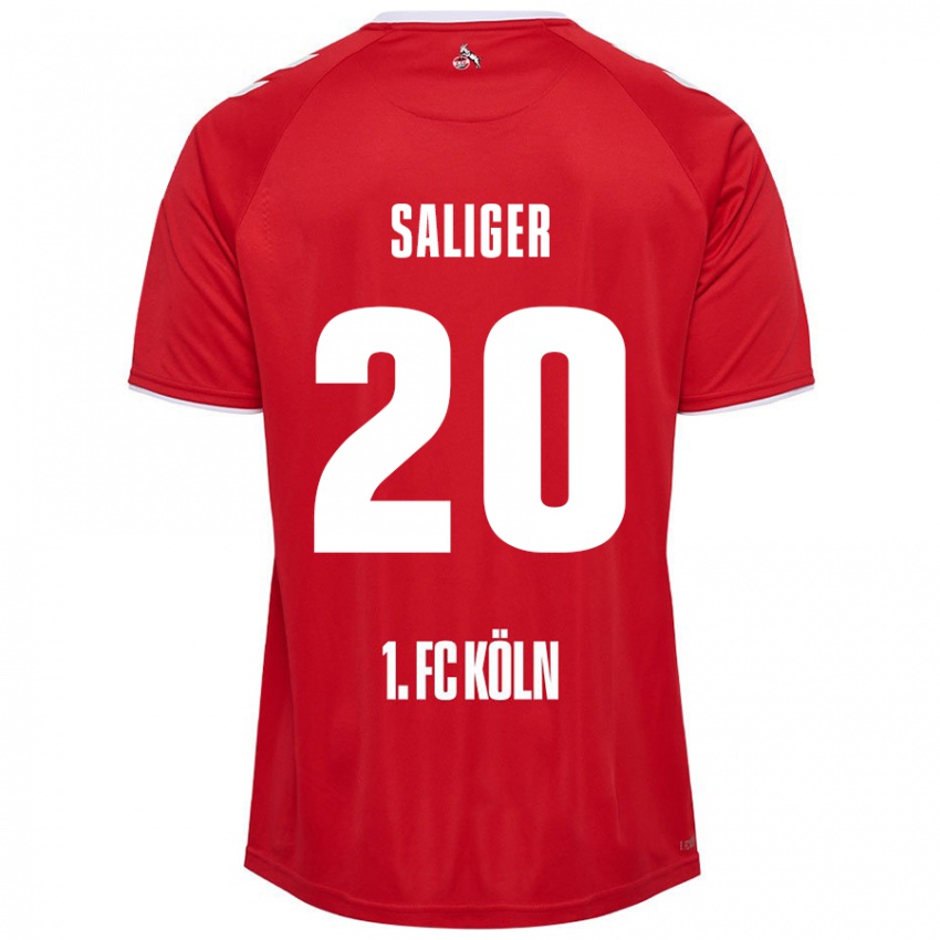 Kinder Jonas Saliger #20 Rot Weiß Auswärtstrikot Trikot 2024/25 T-Shirt Schweiz