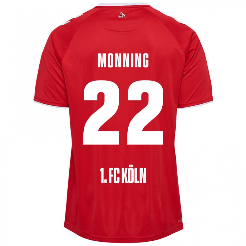 Kinder Marlon Monning #22 Rot Weiß Auswärtstrikot Trikot 2024/25 T-Shirt Schweiz