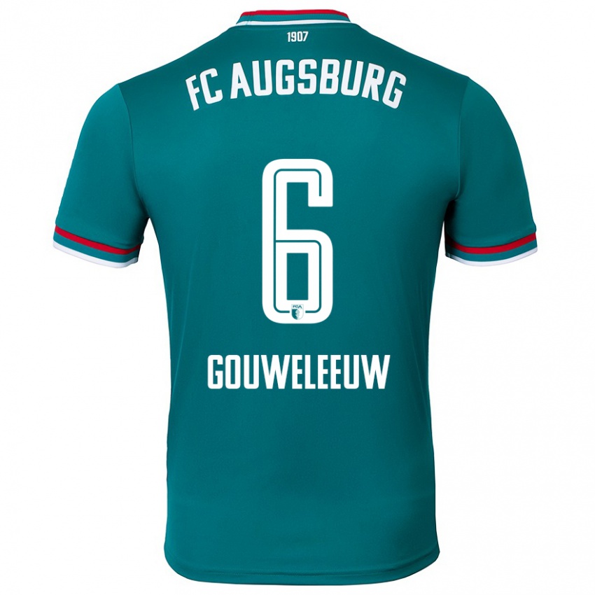 Kinder Jeffrey Gouweleeuw #6 Dunkelgrün Auswärtstrikot Trikot 2024/25 T-Shirt Schweiz