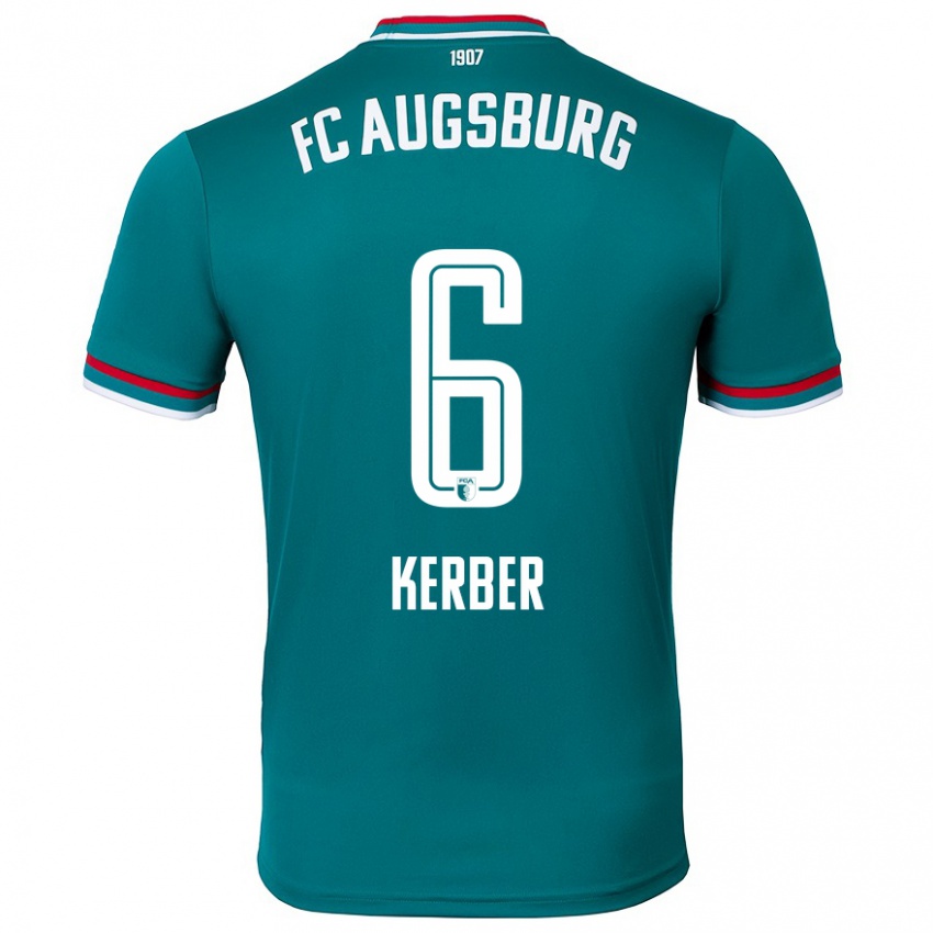 Kinder Luca Kerber #6 Dunkelgrün Auswärtstrikot Trikot 2024/25 T-Shirt Schweiz