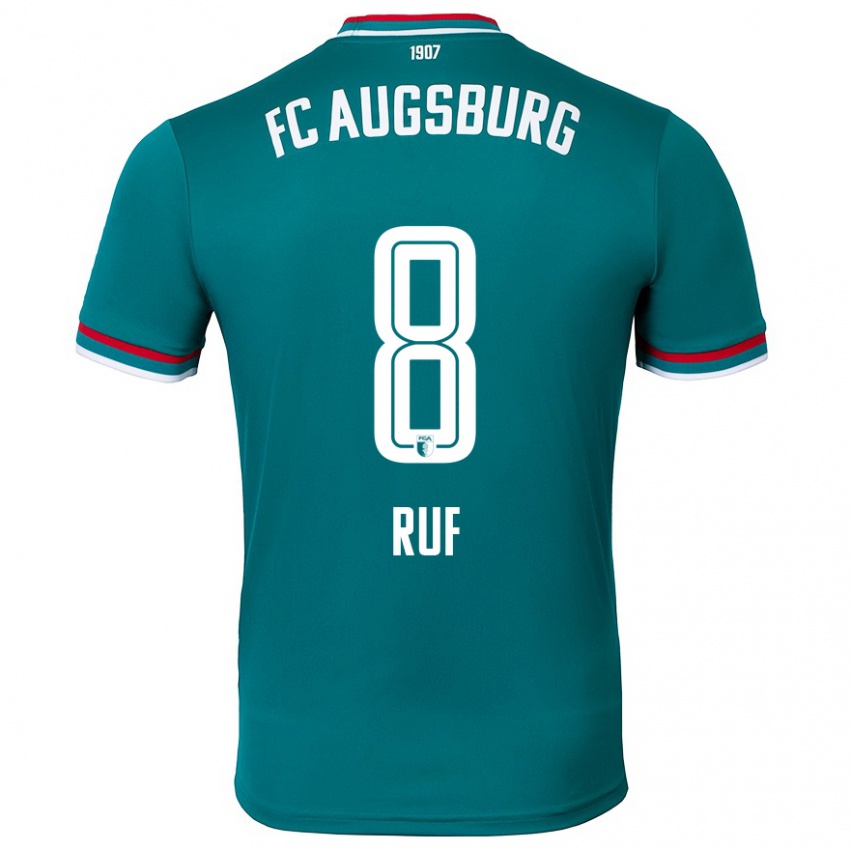 Kinder Jonas Ruf #8 Dunkelgrün Auswärtstrikot Trikot 2024/25 T-Shirt Schweiz