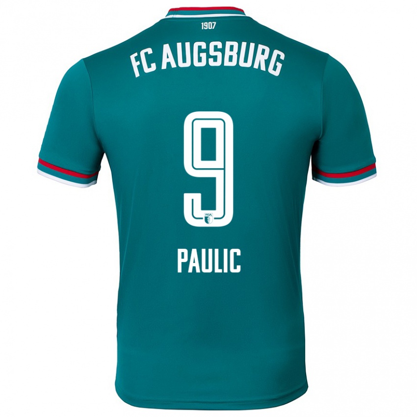 Kinder Anthony Paulic #9 Dunkelgrün Auswärtstrikot Trikot 2024/25 T-Shirt Schweiz