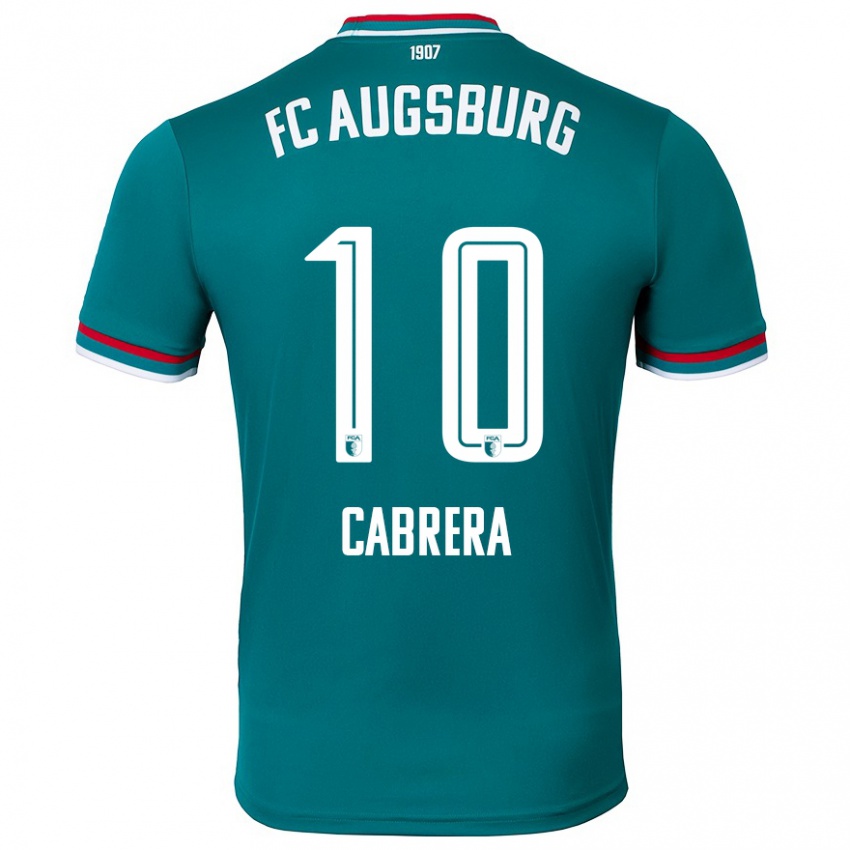 Kinder Juan Cabrera #10 Dunkelgrün Auswärtstrikot Trikot 2024/25 T-Shirt Schweiz