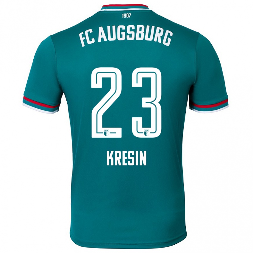 Kinder Constantin Kresin #23 Dunkelgrün Auswärtstrikot Trikot 2024/25 T-Shirt Schweiz