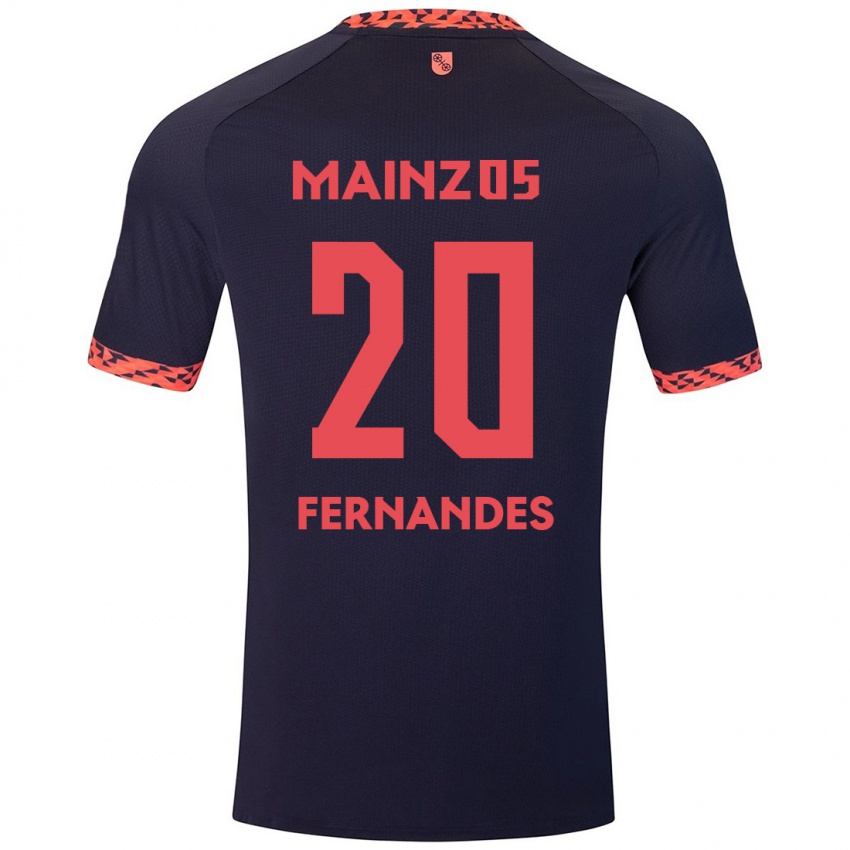 Kinder Edimilson Fernandes #20 Blau Korallenrot Auswärtstrikot Trikot 2024/25 T-Shirt Schweiz