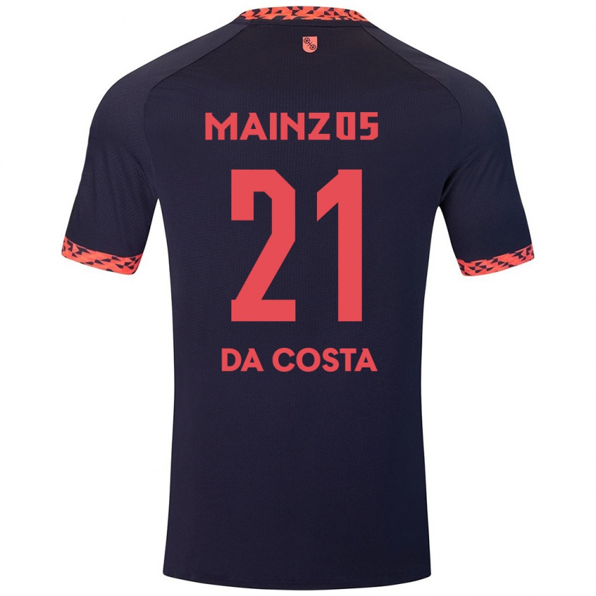 Kinder Danny Da Costa #21 Blau Korallenrot Auswärtstrikot Trikot 2024/25 T-Shirt Schweiz