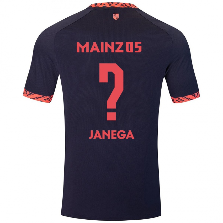 Kinder Jan Janega #0 Blau Korallenrot Auswärtstrikot Trikot 2024/25 T-Shirt Schweiz