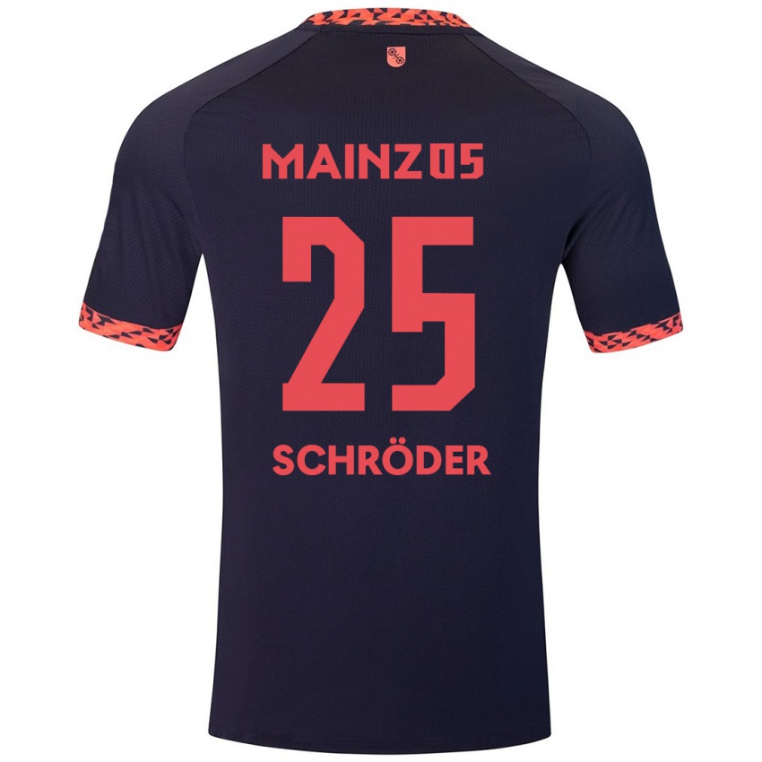 Kinder Maxim Schröder #25 Blau Korallenrot Auswärtstrikot Trikot 2024/25 T-Shirt Schweiz