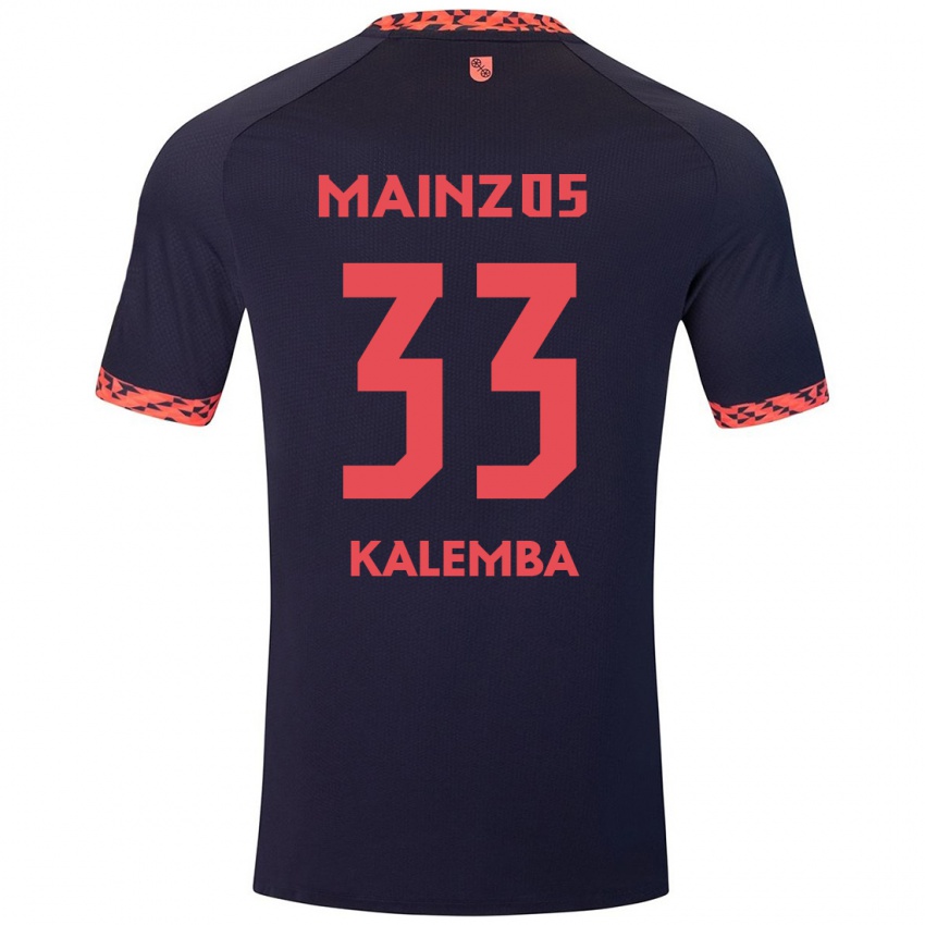 Kinder Marcel Kalemba #33 Blau Korallenrot Auswärtstrikot Trikot 2024/25 T-Shirt Schweiz