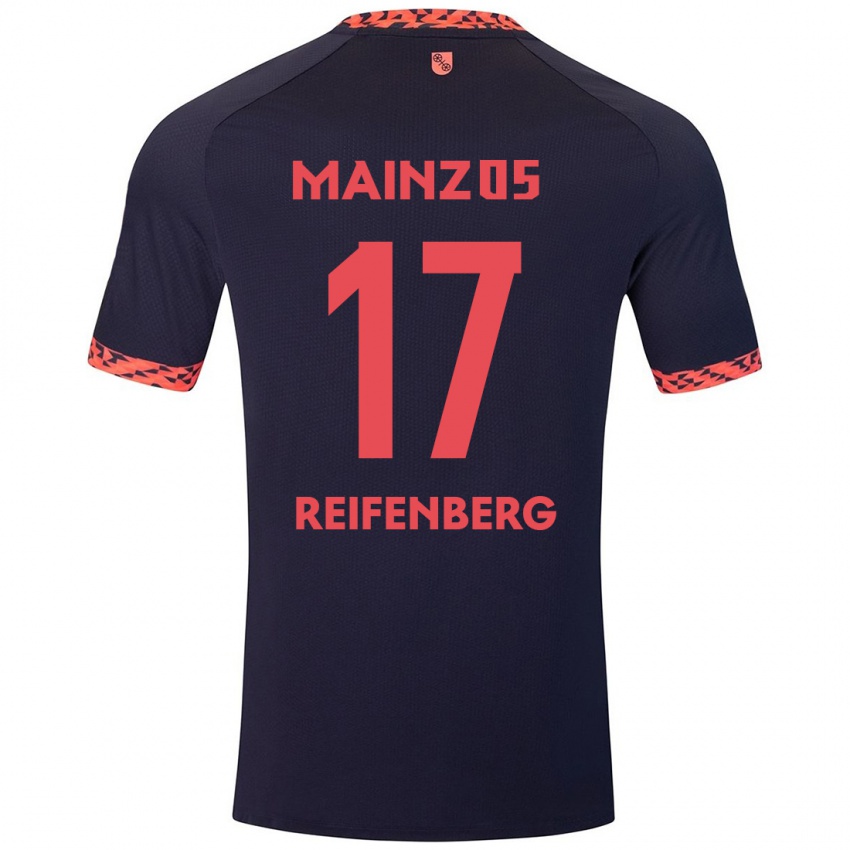 Kinder Michelle Reifenberg #17 Blau Korallenrot Auswärtstrikot Trikot 2024/25 T-Shirt Schweiz